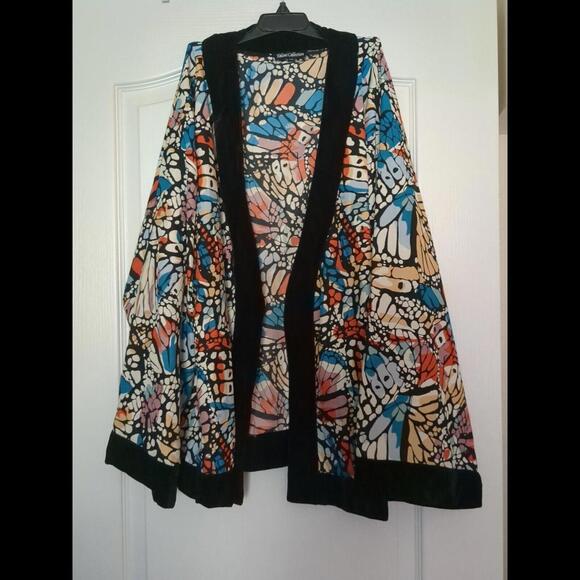 Tolani Collection Analia Two Piece Sleep Set w Velvet Trim Black/Monarch Sz XL - Picture 5 of 6